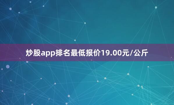炒股app排名最低报价19.00元/公斤